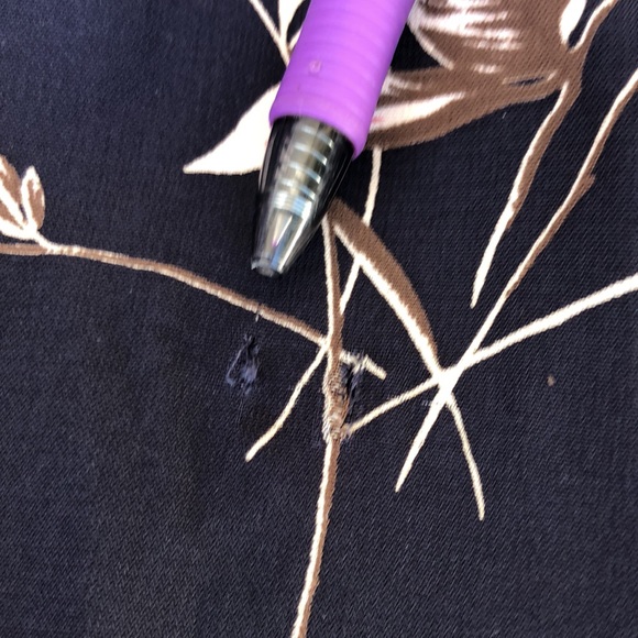 Brixon Ivy navy blue with pink floral print rollable sleeve shirt dress - Picture 7 of 8